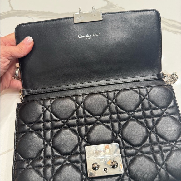 CHRISTIAN DIOR Lambskin Cannage Miss Dior Promenade Pouch Black - Picture 12 of 15